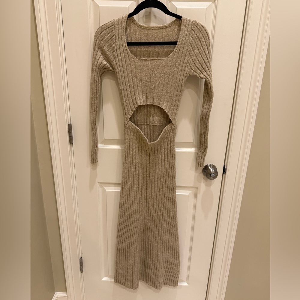 Lioness Main Squeeze Midi Dress Oatmeal Size XS - Picture 6 of 7
